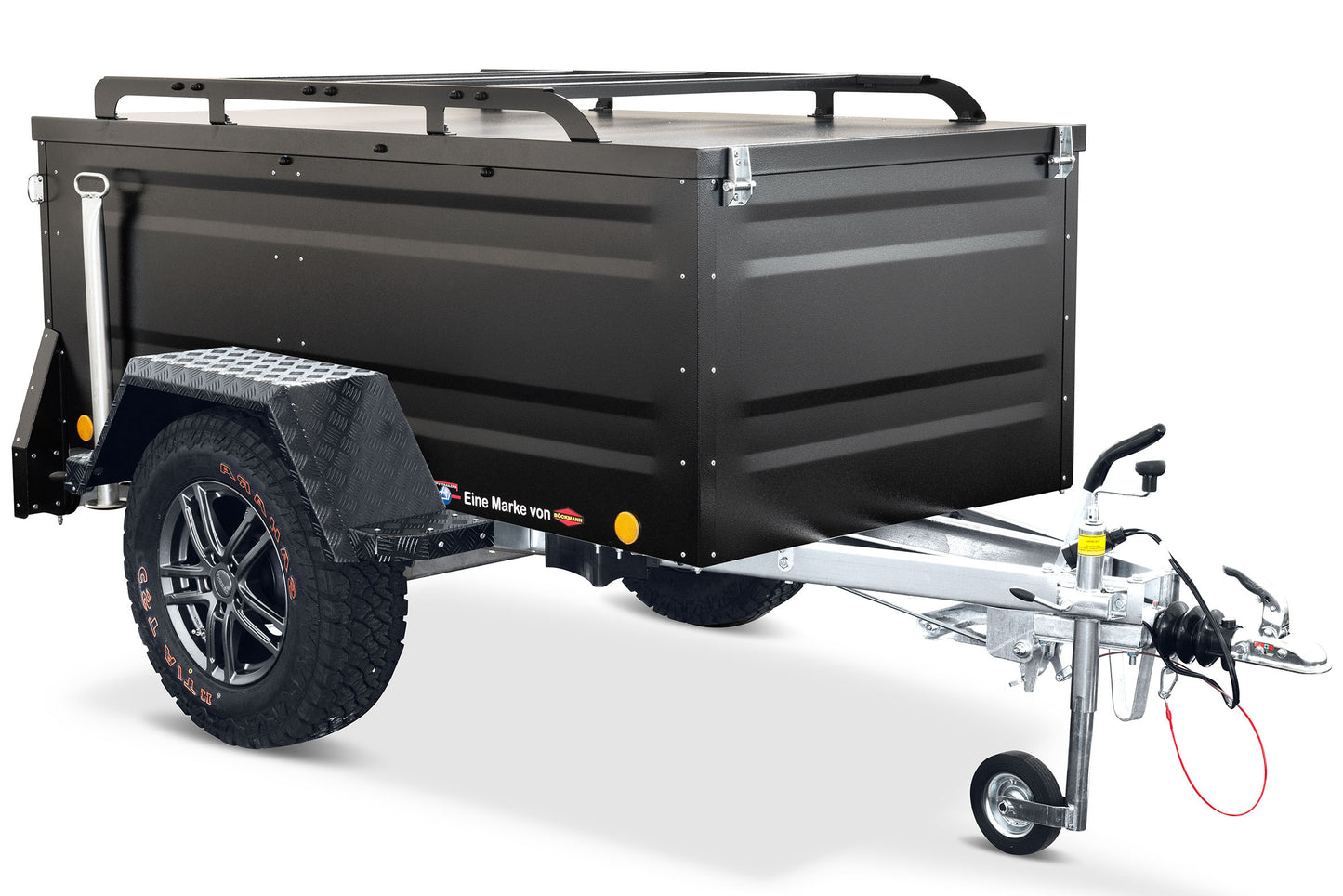 TPV KT-EB2 Offroad Anhänger, schwarz mit Verstärkung für Dachzelte
