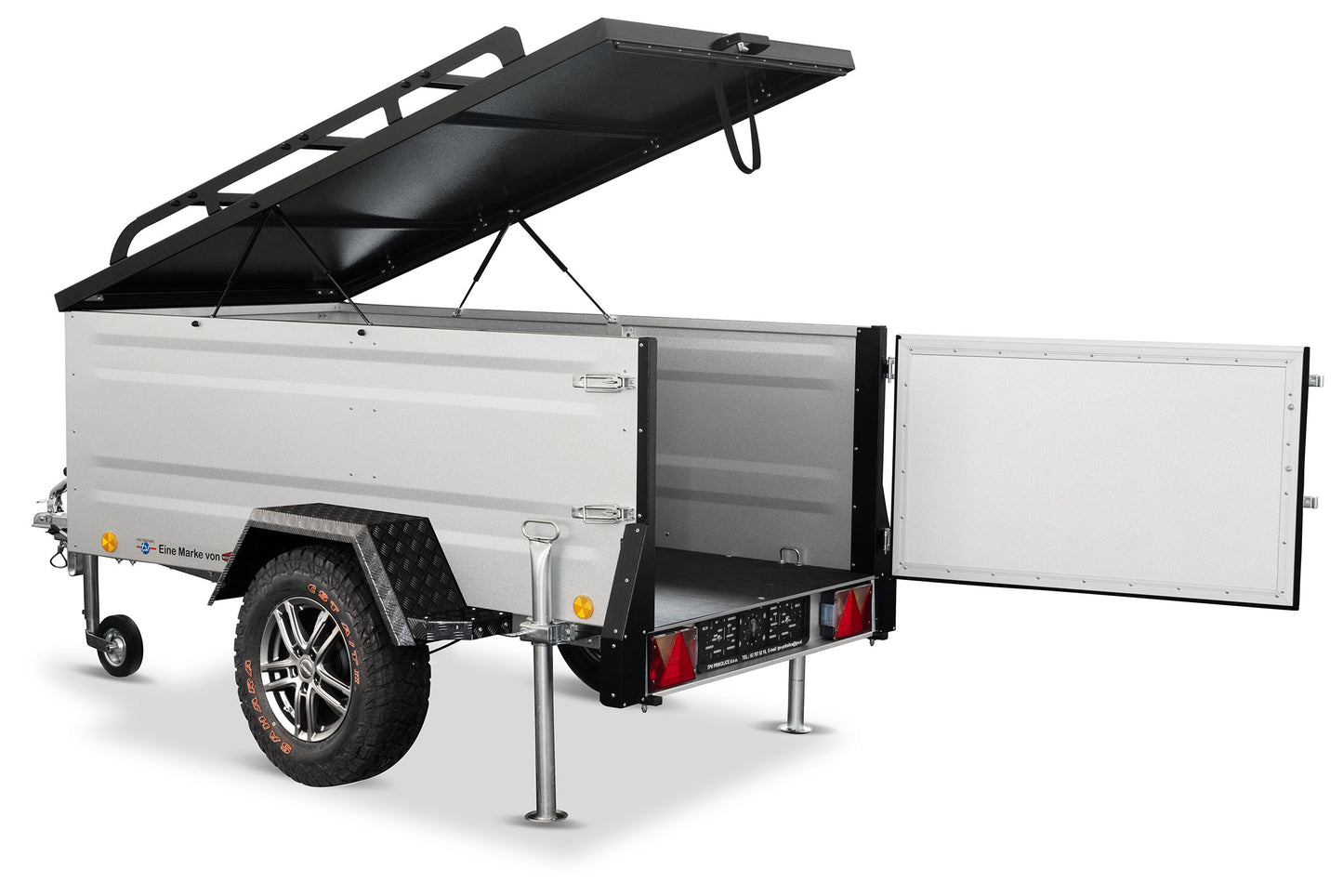 TPV KT-EB2 Offroad Anhänger, silber mit Verstärkung für Dachzelte
