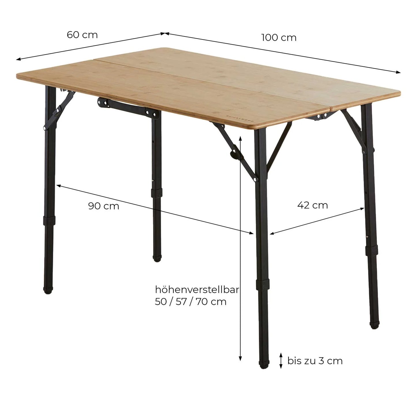 Vickywood Campingtisch faltbar BAMBOO TWO 100x60 cm