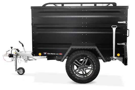 TPV KT-EB2 Offroad Plus Anhänger, schwarz mit Bordwanderhöhung und Verstärkung für Dachzelte