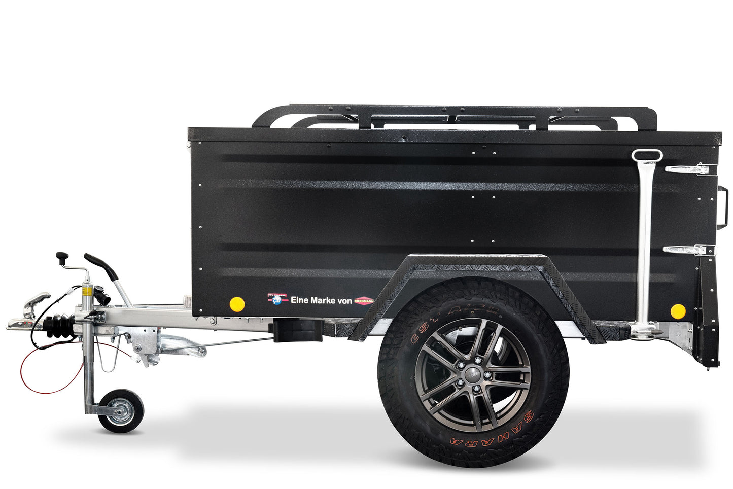 TPV KT-EB2 Offroad Anhänger, schwarz mit Verstärkung für Dachzelte