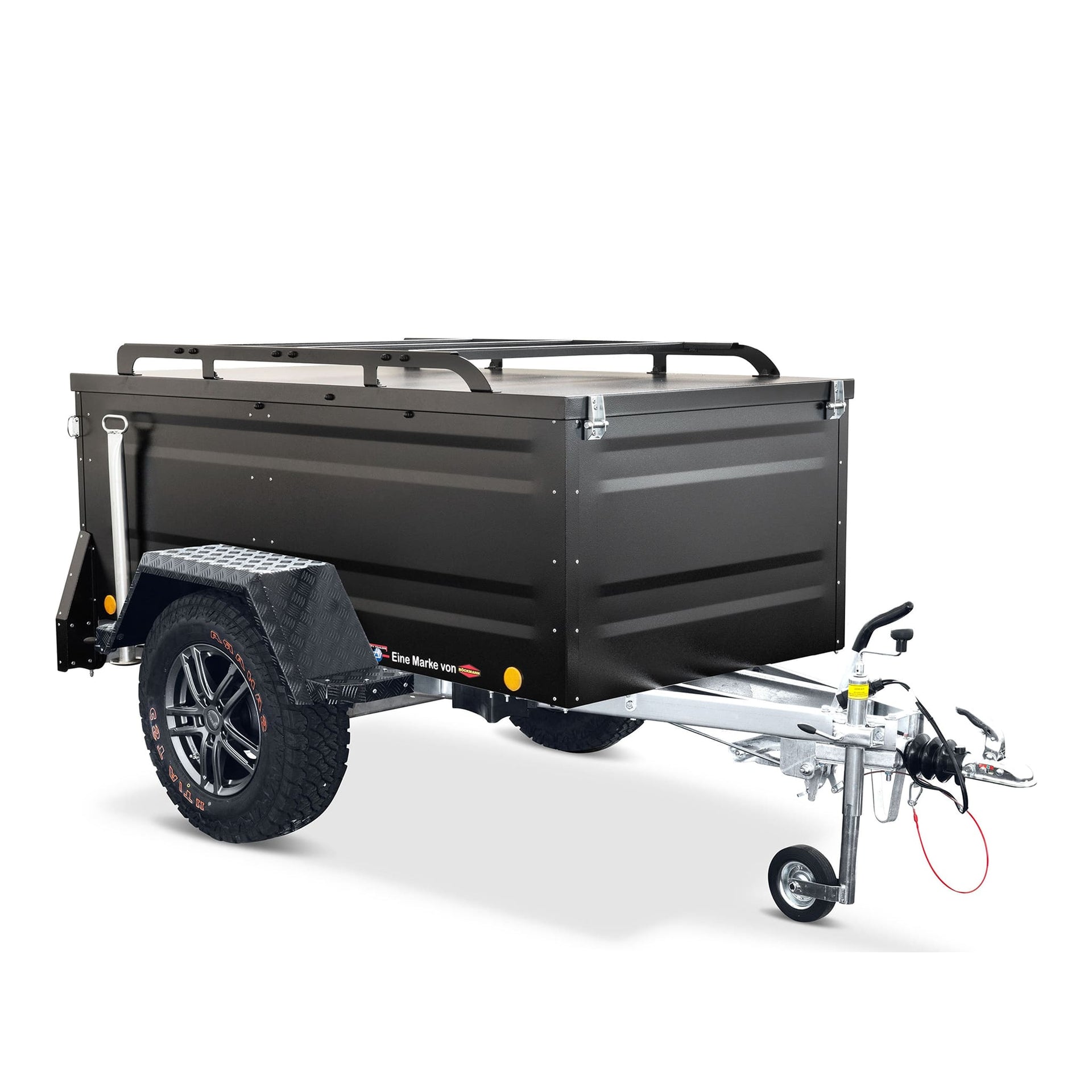 TPV KT-EB2 Offroad Anhänger, schwarz mit Verstärkung für Dachzelte –