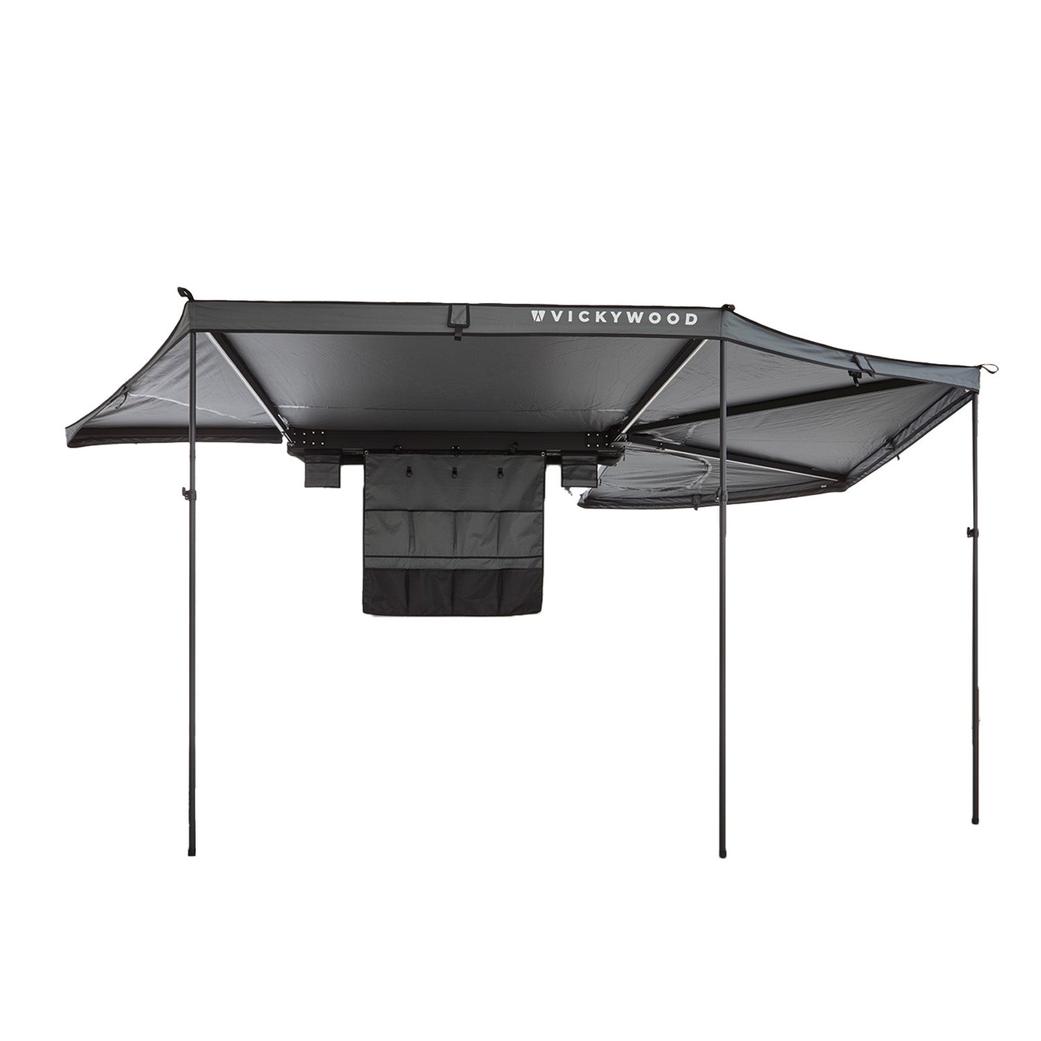 Vickywood 270° Markise LEAF Links 250 cm grau extended –