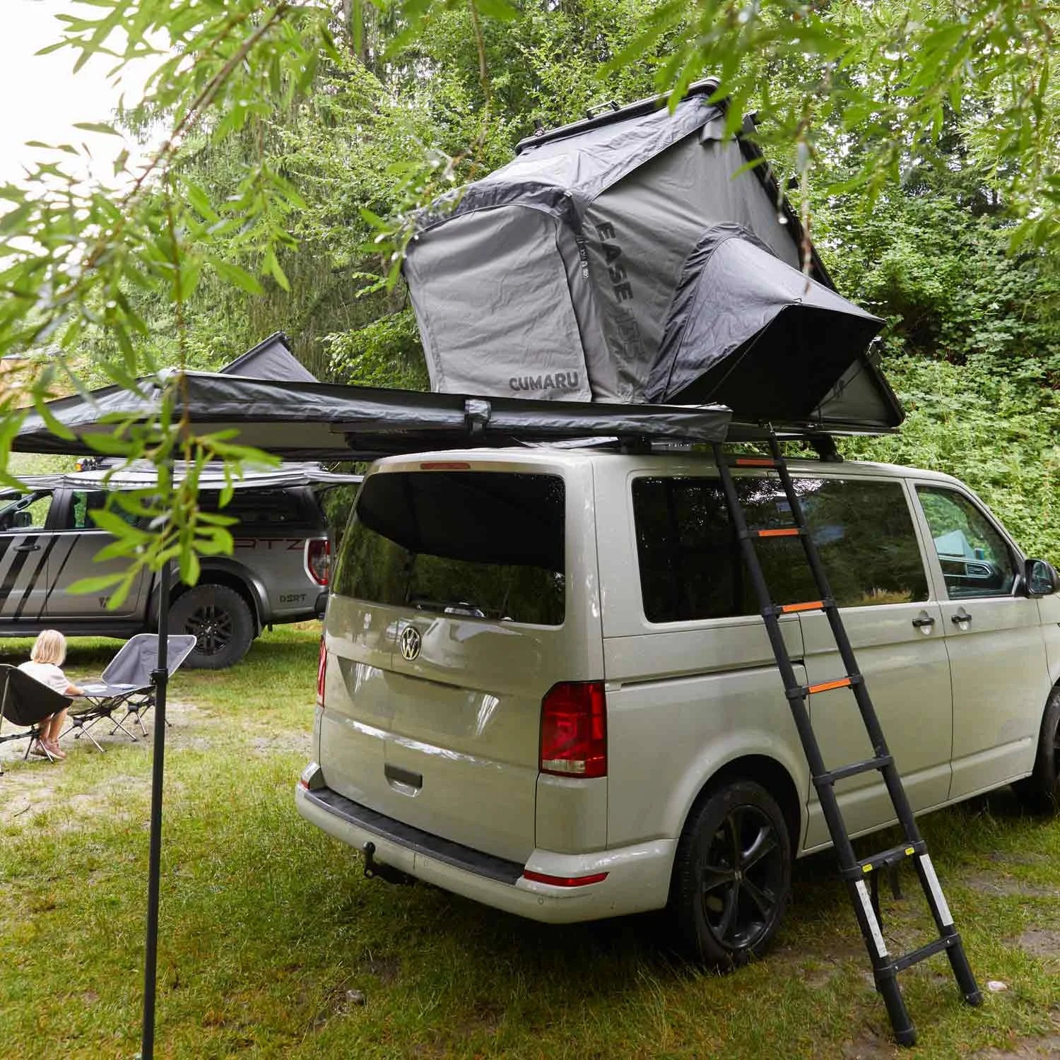 dachzelt hartschale vw t5 Vickywood Hartschalen-Dachzelt CUMARU EASE 135 grau – pe-camp.de